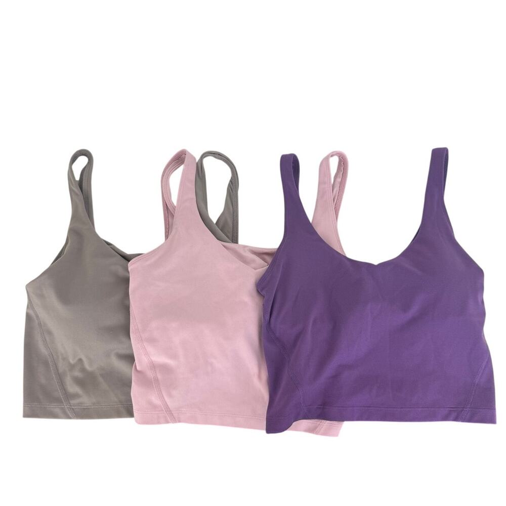 Gilly Hicks Womens 3-Pack Sports Tank Tops Activewear Gray Pink Purple Medium